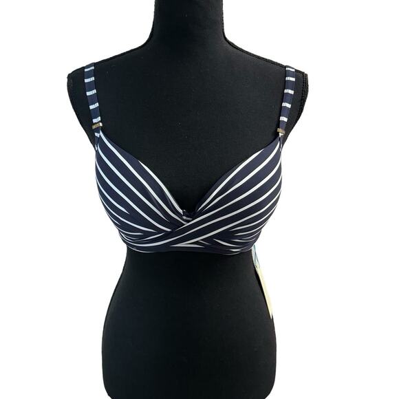 NWT! Sea Level Charmarel Cross Front Moulded Underwire Bikini Top - Size 8 - Picture 7 of 12